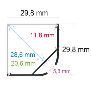 PERFIL ALUMINIO 2930 2M